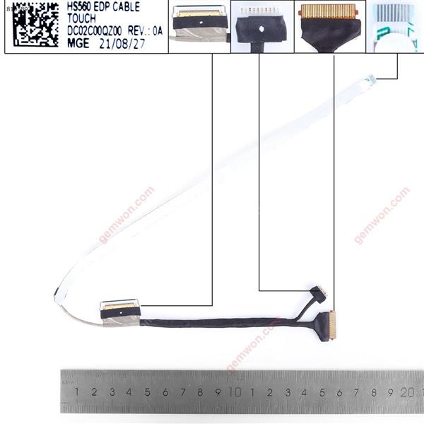Lenovo IdeaPad 3 15 3-15ITL6 alc6 ABA7 ADA6 40pin with touch. LCD/LED Cable 5C10S30208 DC02C00QZ00