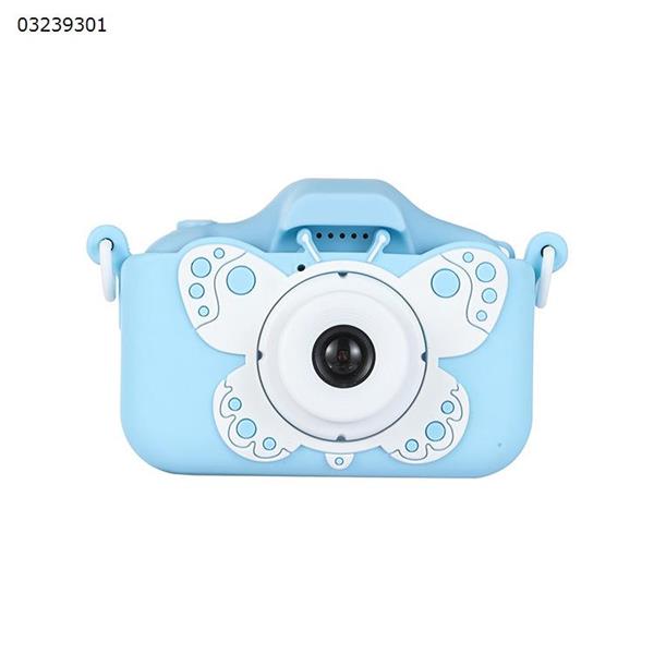 [Blue] Butterfly cartoon children's camera front and rear 2000W HD dual camera children's video recorder camera Camera X5S