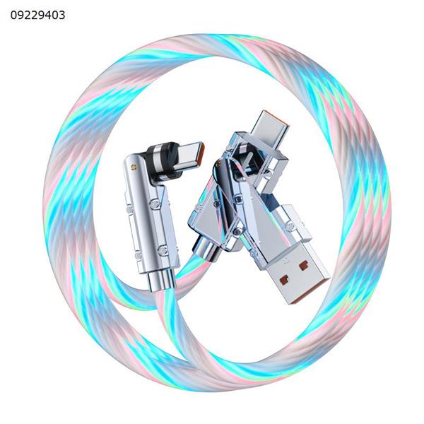 [White] Universal rotating streamer bend passenger PD fast charge TYPE-C charging data cable for Apple 15 Huawei mate60 Charger & Data Cable 100W