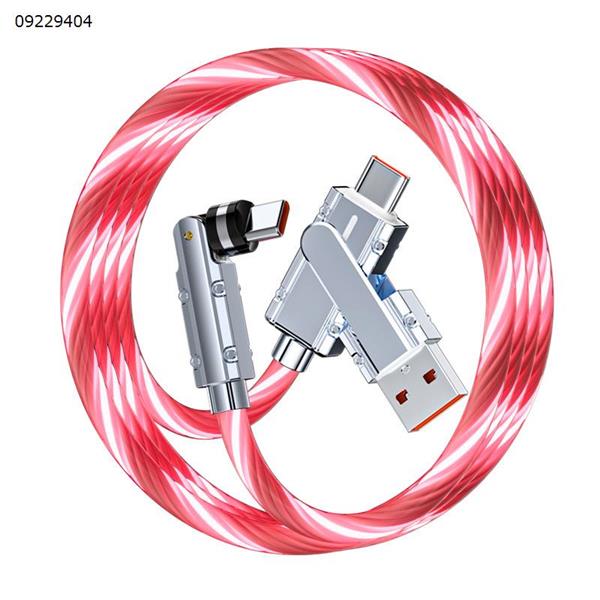 [Red] Universal rotating streamer bend passenger PD fast charge TYPE-C charging data cable for Apple 15 Huawei mate60 Charger & Data Cable 100W