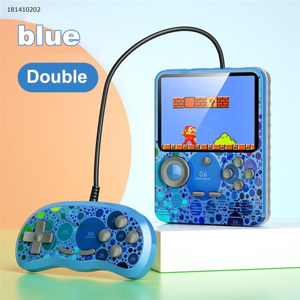 [Blue] Two-person handheld game console Macaron Charger game console Retro 3.5 