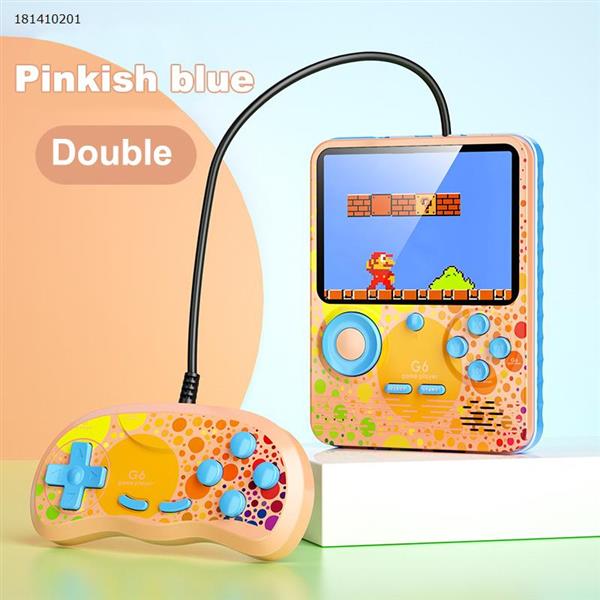 [Pink] Two-person handheld game console Macaron Charger game console Retro 3.5 