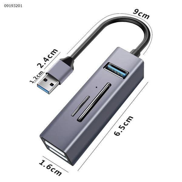 [Grey] 5 in 1 usb splitter USB hub sd TF Mini USB docking Aluminum Alloy computer accessories 3.0 hub docking  803A