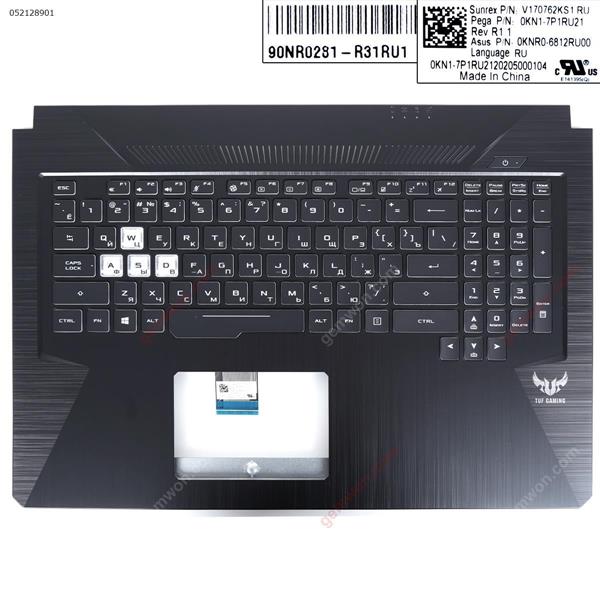 ASUS FX705DU-1A Upper Case Palmrest with RU Keyboard（3F SUNREX BLACK/RGB/PEGA/9C-N18RK00W0) Cover 90NR0281-R31RU1