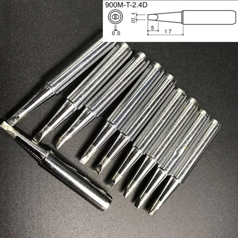 10 PCS 900M-T-2.4D Middle D Type Lead-free Electric Welding Soldering Iron Tips