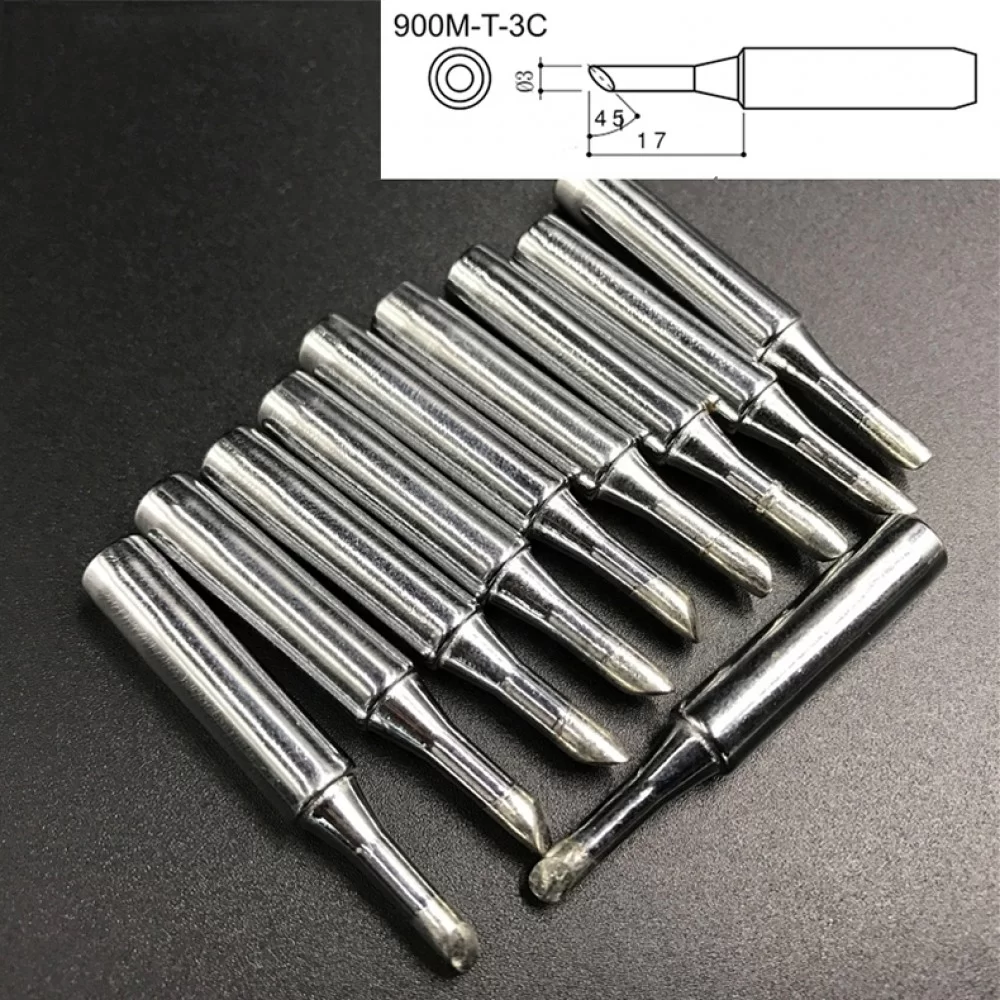 10 PCS 900M-T-3C Middle C Type Lead-free Electric Welding Soldering Iron Tips
