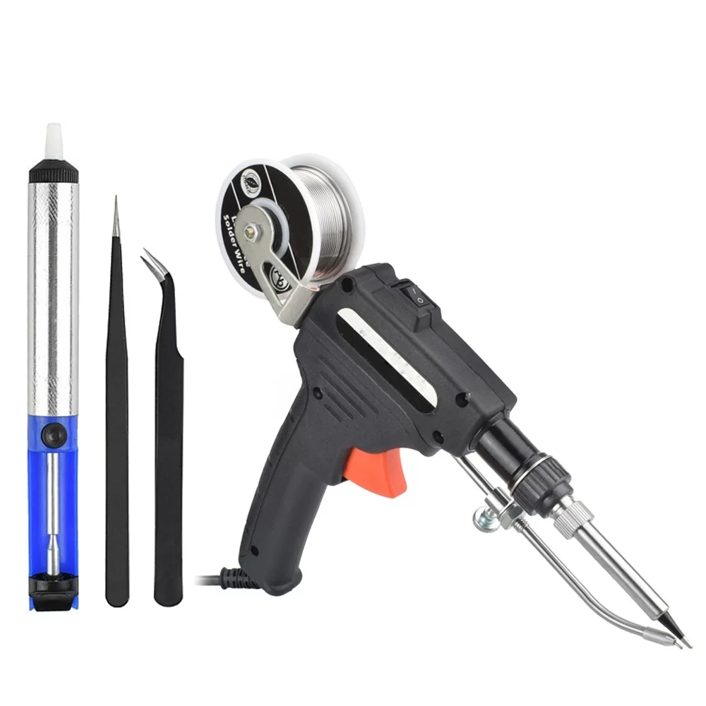 60W Hand-held Internal Heating Soldering Iron Automatically Send Tin Soldering Welding Repair Tool(Color:Black Size:US Plug)