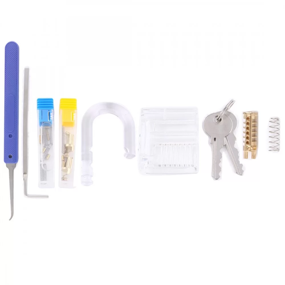 Accessories of Lock for DIY Assembling  Transparent Visible Padlock Lock Practice Padlock Lock with Key and All Tools