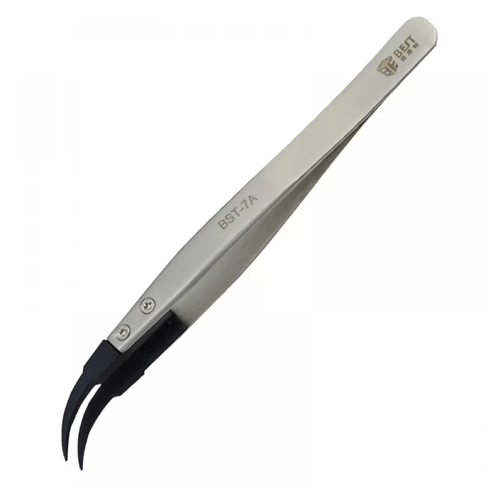 BEST BST-7A  Curved Head Tweezers for Mobile Phone / Computer Repair