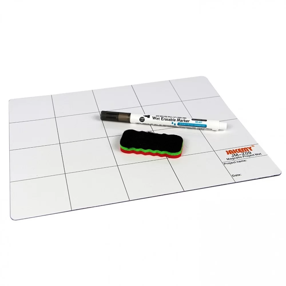 JAKEMY JM-Z09 25cm x 20cm Magnetic Project Mat with Marker Pen for iPhone / Samsung Repairing Tools