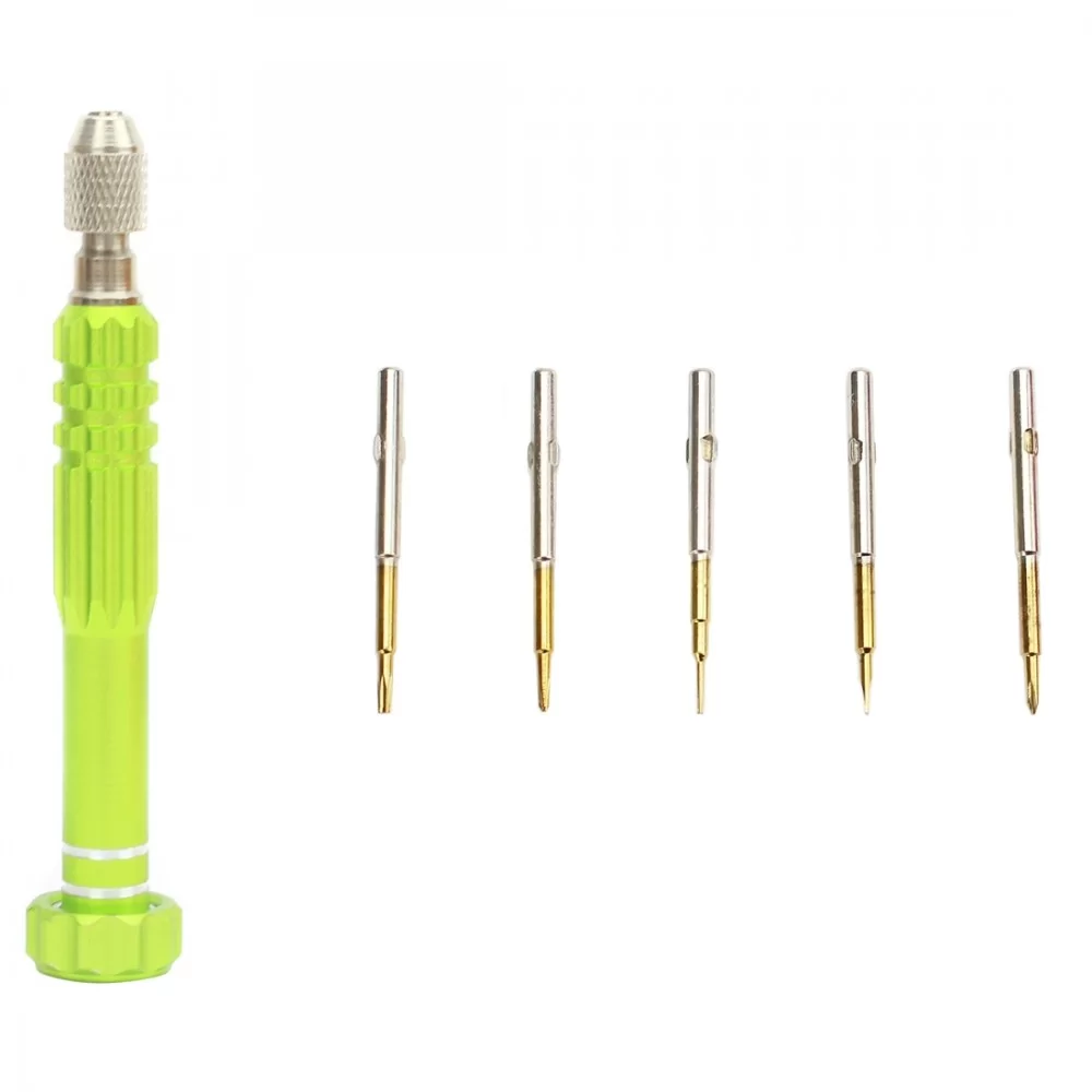 JF-6688 5 in 1 Metal Multi-purpose Pen Style Screwdriver Set for Phone Repair(Green)