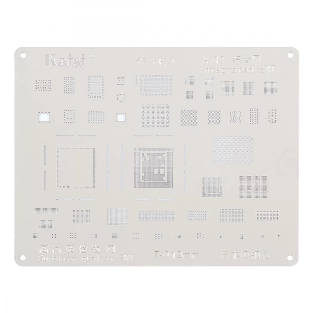 Kaisi A-11 IC Chip BGA Reballing Stencil Kits Set Tin Plate For iPhone X / 8 / 8 Plus