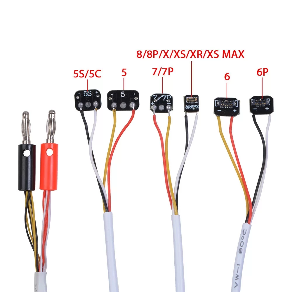 Kaisi DC Power Supply Phone Repair Current Test Cable for iPhone XS Max / XR / X / 8 / 7 / 6 / 6s Plus / 5 / 5C / 5S / 4S