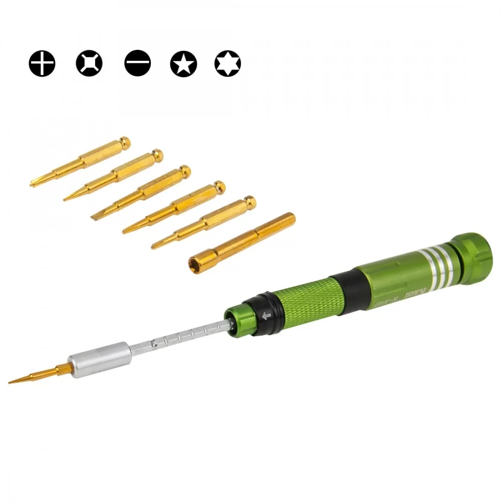 Kaisi K-8107 7 in 1 Precision Metal Multifunction Screwdriver Set for iPhone 6s & 6s Plus / 4 & 4S / 5 & 5S & 5C, etc.(Green)