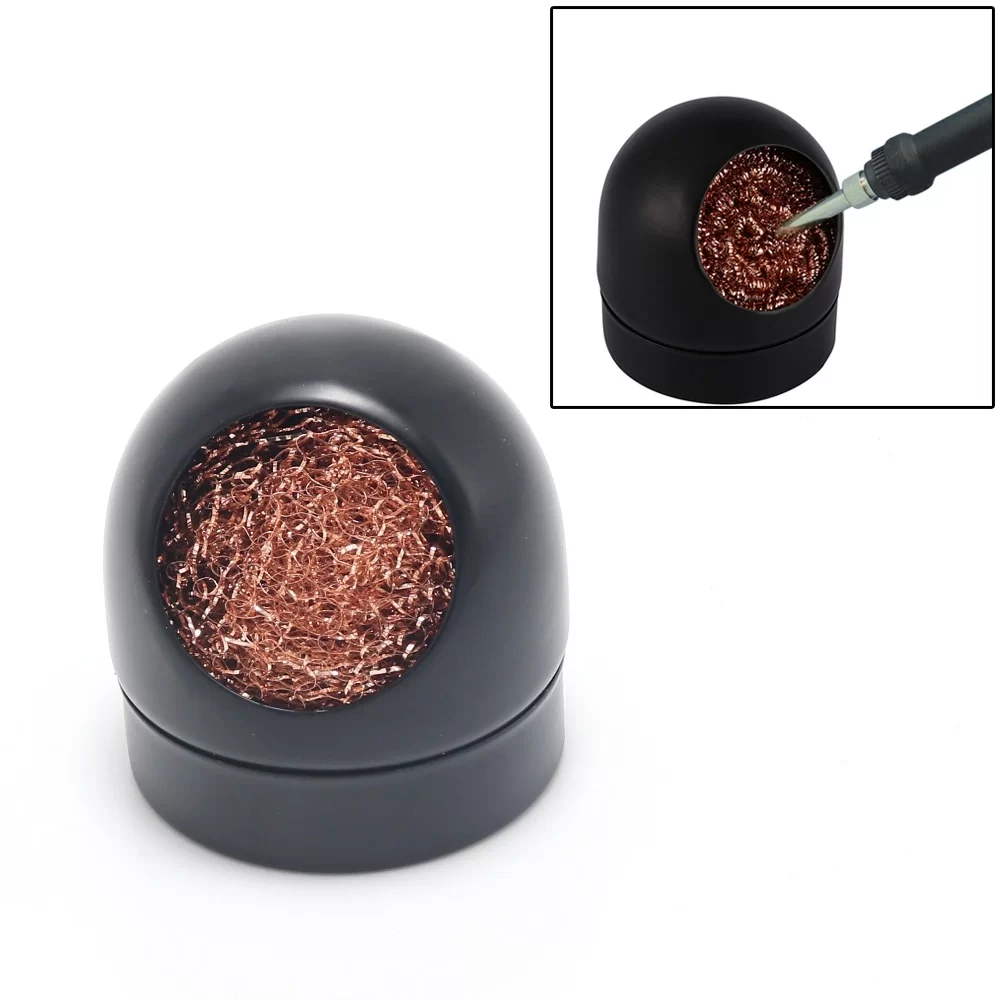 Kaisi Soldering Iron Nozzle Cleaning Ball Pure Copper Removing Tin Ball Seat(Black)