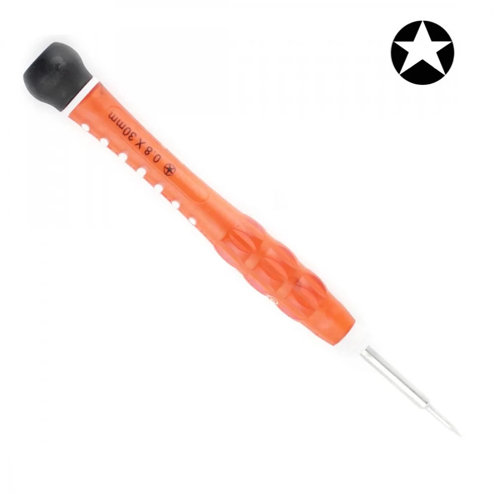 Professional Repair Tool Open Tool 0.8 x 30mm Pentacle Tip Socket Screwdriver(Orange)