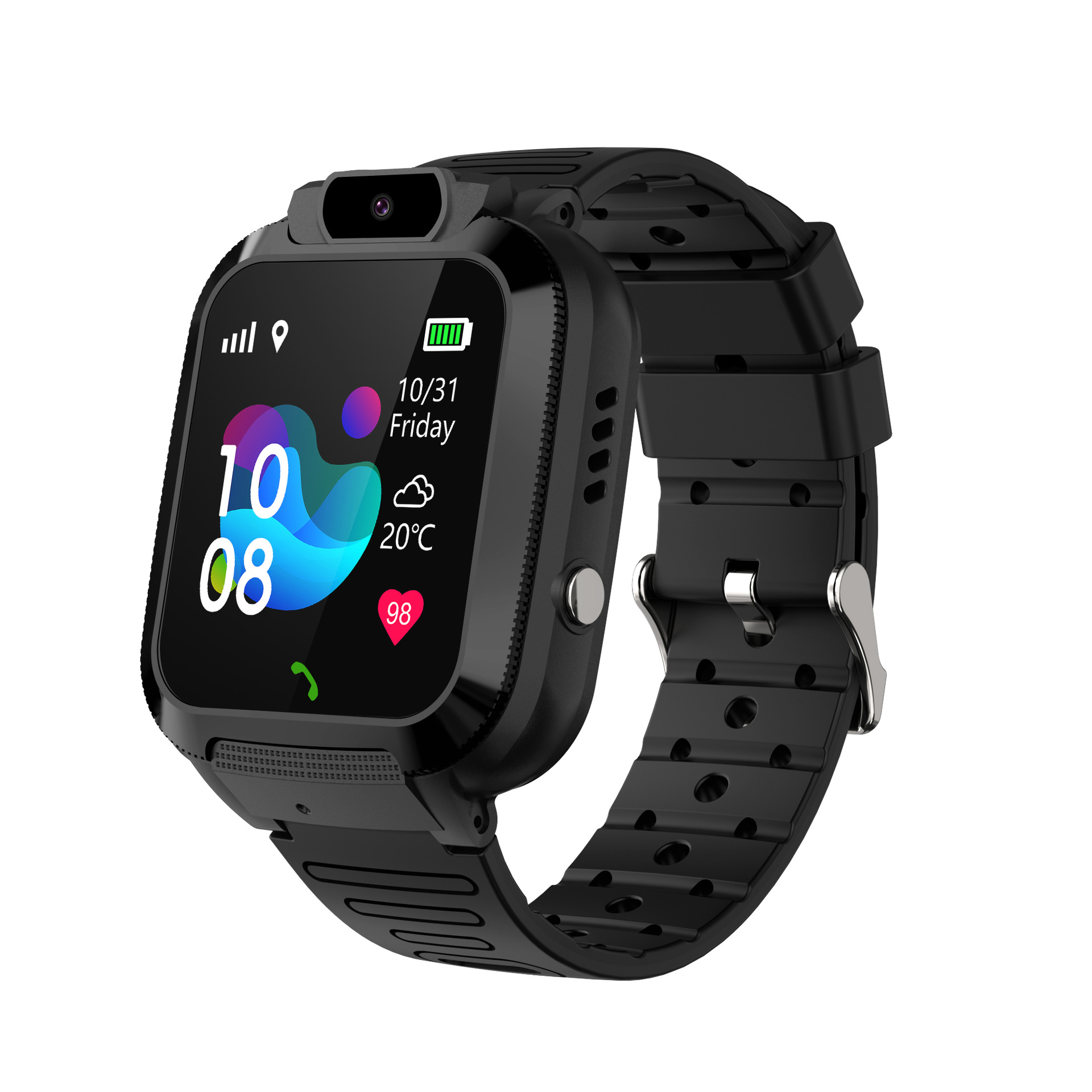 [Black] Children's smart watch waterproof video call 2G watch LBS accurate positioning of primary school phone Q16S Smart Wear Q16S