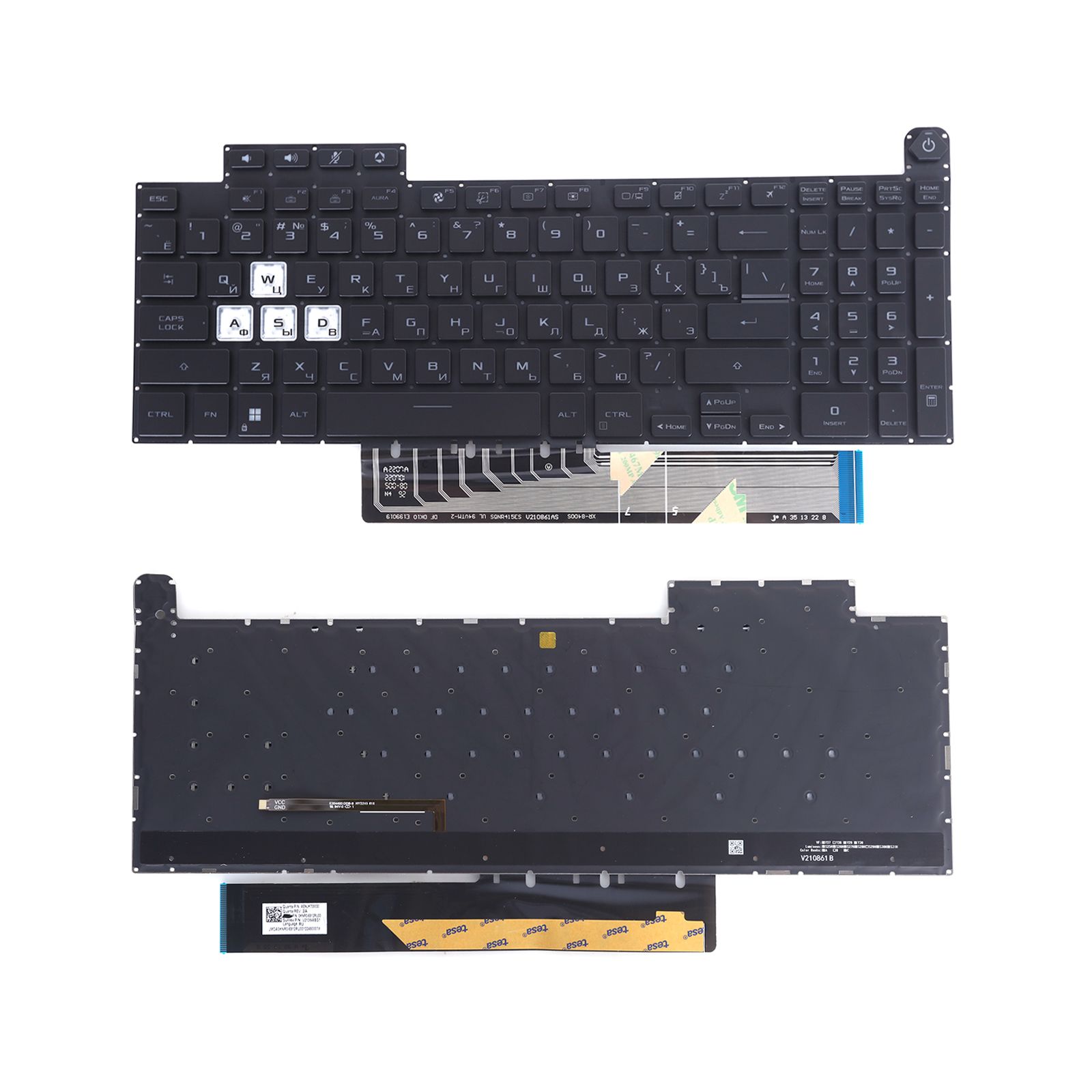 ASUS FA507 F15 A15 F17 A17 FX507Z FA507R FX517Z FX707Z FA707R Black,Backlit  N/A