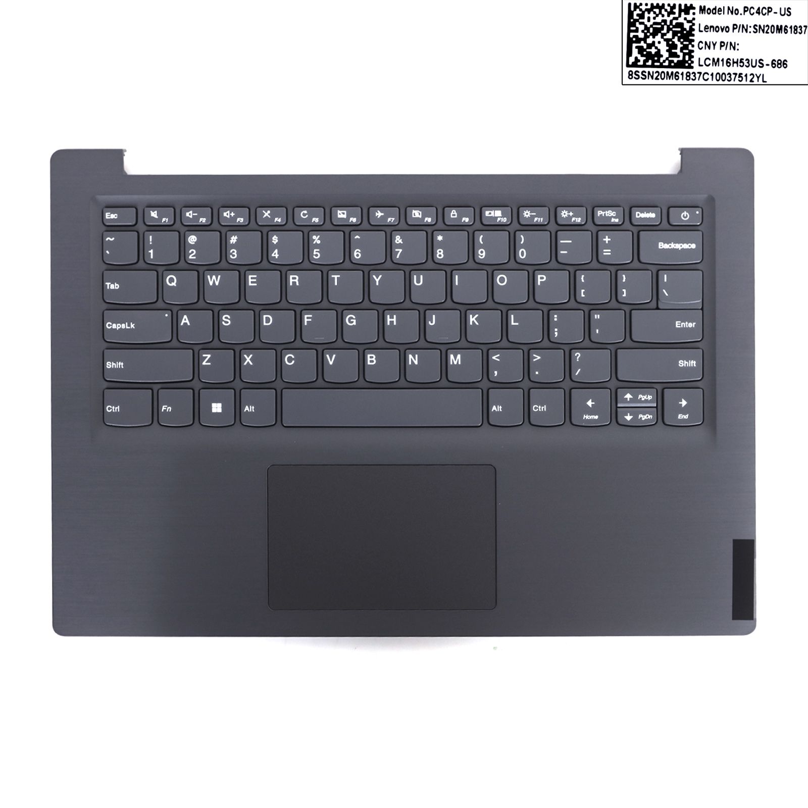 Lenovo Xiaoxin 14API 2019 V14-IIL 14IWL S145-14 Upper Case Palmrest Cover US Keyboard With Touchpad and speaker black. Cover N/A