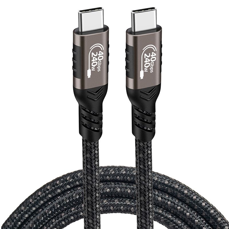 [240W 0.5M] USB4 data cable compatible with Thunderbolt 4 full-featured type-c 40Gbps transfer 8k video 240W Fast charge usb-c Charger & Data Cable PQ002