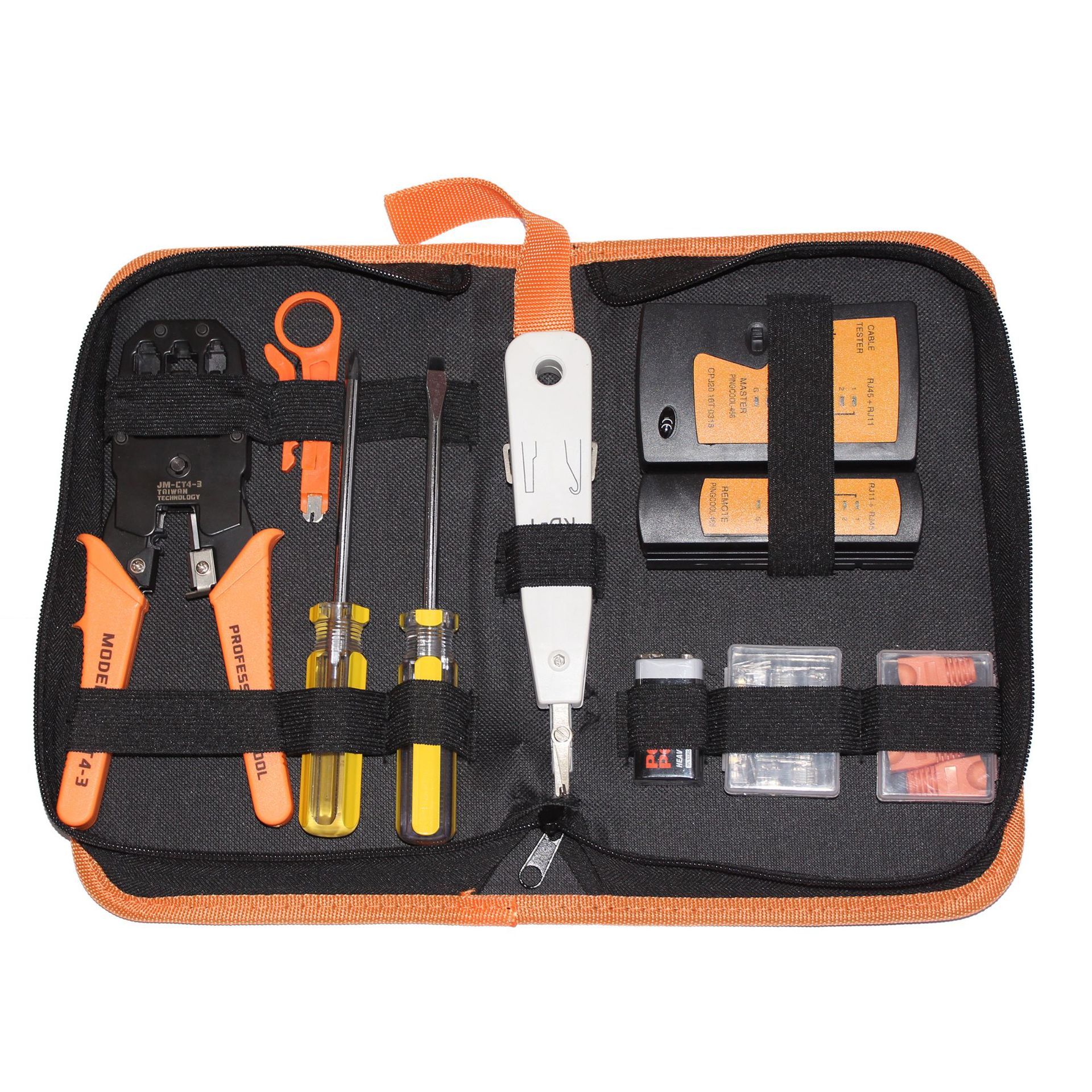 9-piece network tool repair kit PS-P10 Home engineering wiring Network cable measuring wire stripper kit Repair Tools PS-P10