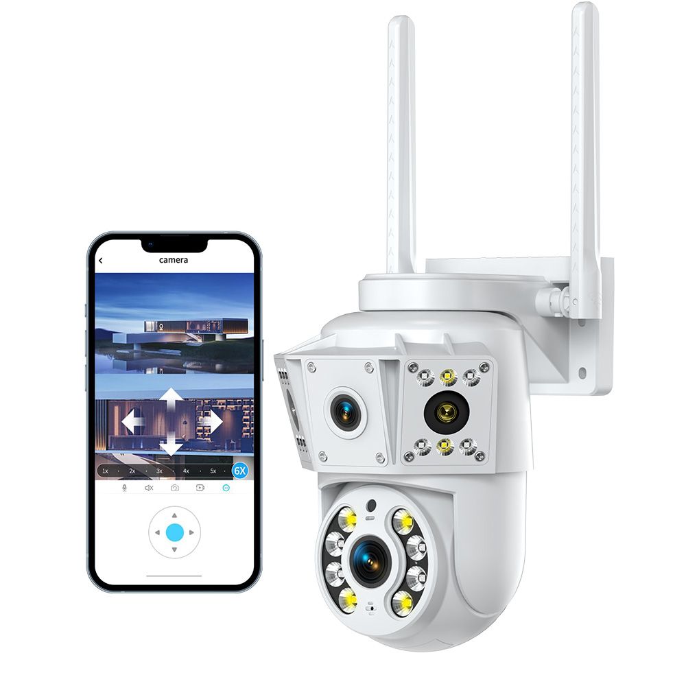 K30 dual-eye linkage camera, high-definition remote monitoring, 360-degree outdoor waterproof wireless monitoring, IP66 waterproof mobile monitoring, two-way intercom, full-color night vision APP, OKAM PRO, suitable for homes, stores, supermarkets, factories and other places  K30