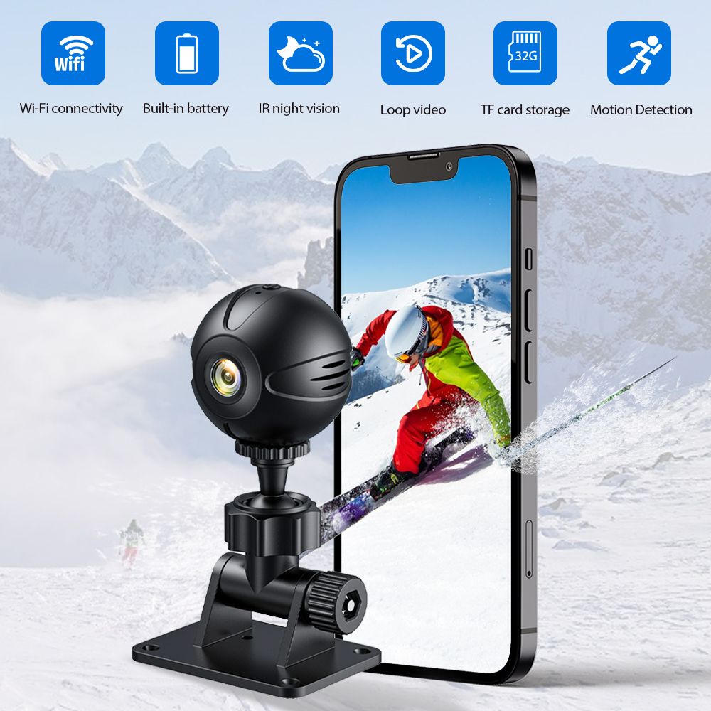 X3 high-definition camera, indoor home monitor, outdoor sports, multi-scenario wireless WIFI, high-definition monitoring, object movement monitoring, high-definition infrared night vision, remote viewing on mobile phone, TF storage, multiple installation methods  X3